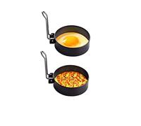 2 pcs Oeuf Shaper En Acier Inoxydable Rond Antiadhésif 3,5 Pouces Moule Accessoire Moule à pancake rond Pour Poêle Oeufs Patty Crêpes Muffin Pancake Cercles