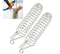 2 Pcs Oiseau Panier De Nourriture en Acier Inoxydable Mangeoire À Oiseaux Perroquet Fruits Légumes Millet Blé Oreille Titulaire pour Perruche Perruche Cockatiel Conure Gris Africain