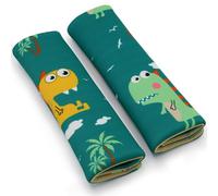 2 Pcs Pads ceinture de sécurité pour enfants Motif dinosaure, Pads ceinture de sécurité voiture, Cartoon imprimé épaulettes, doux et confortable épaulettes voiture, sac à dos épaulettes