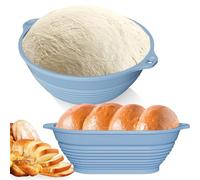 2 PCS Panier D'Épreuvage Set, Ensemble De Paniers À Pain, Banneton Ovale, 22.8*25.8cm Bread Proofing Basket, Kit Matériel Pour Faire Du Pain, L'accessoire De Cuisson Parfait Pour Pain Levain Par(Bleu)