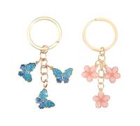 2 Pcs Papillon Fleur Porte-Clés, Mignon Porte-Clés pour Les Filles, Sac À Dos Décoration Ornements, Étudiants Prix Incitatifs.