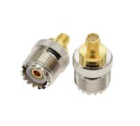 2 Pcs/parcelle SMA-UHF RF Adaptateur SMA Femme mâle à Uhf pl259 SO239 Connecteur d'adaptateur femelle mâle Rf Adaptateur coaxial coaxial(SMA F to UHF F)