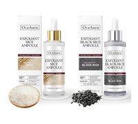 2 PCS Peel Shot Exfoliant,Glow Riz Exfoliante Riz Noir Blanc Peel Shot Glow Riz Duo Peeling Au Riz,Exfoliant Double Action L'essence,Hydrate et Illumine Peau(100ml)