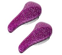 2 Pcs Peigne A Denouer D'Enchevetrement de Poignee de Paillettes Brosse A Cheveux de Douche Conditionneur Outil de Dompteur Salon de Coiffure Brosse A Cheveux (Violet)