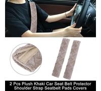 2 pcs Peluche Kaki Voiture Ceinture securité Protecteur Épaule Sangle Tampons Couvercles