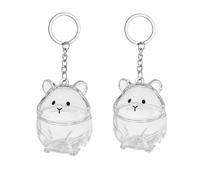 2 Pcs Pendentif Porte Clef Poils Chat Transparent, Capsules Commémorative Pour Souvenir Animaux De Compagnie, Porte-Clés En Forme De Chat- Pour Sac À Dos Portefeuille Voyage Maison Fête Voiture