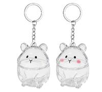 2 Pcs Pendentif Porte Clef Poils Chat Transparent, Capsules Commémorative Pour Souvenir Animaux De Compagnie, Porte-Clés En Forme De Chat- Pour Sac À Dos Portefeuille Voyage Maison Fête Voiture