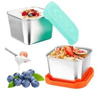 2 Pcs Petites Boîtes en Acier Inoxydable avec Couvercle 200 ml Petit Récipient à Sauce, Boîtes Inox Alimentaire Portable pour les Voyages