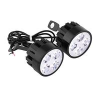 2 pcs Phare de Moto, Keenso 12V 24W Projecteur Lampe 4 LED Rond Projecteurs Etanche Universel Feux de Brouillard Spot Tête Lumière Scooter Auxiliaires