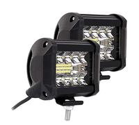 2 PCS Phare de Travail LED 200W 6000K Projecteur LED Voiture 12V Etanche IP68 Projecteur Spot Flood Phare de Travail pour Voiture Camion SUV Tracteur ATV Moto Bateau (2pcs)