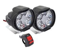 2 pcs Phares Moto LED Additionnels 12V Anti Brouillard avec Interrupteur pour Moto Truck et Scooter YYV