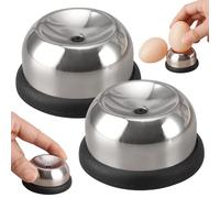 2 pcs Pierners d'oeufs avec broche rétractable, éplucheur d'oeufs en acier inoxydable anti-burst avec base non glissée, grand outil 'éplucheur ' pour le perceur de cuisine pour les œufs durs