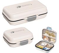 2 Pcs Pilulier 7 Jours (Grand + Petit),Pilulier Voyage Avec Curseur De Rappel,Pilulier Journalier Sans Bpa,Pilulier Semainier Avec Compartiments Séparés-Pour Pilule,Vitamines,Suppléments