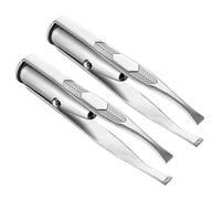 2 Pcs Pince à Épiler avec Lumière LED, Pince à Épiler de Précision de Sourcils en Acier Inoxydable, Brucelles de Lumineuses de Cils Sourcils Épilation pour Hommes et Femmes