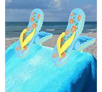 2 Pcs Pince à Linge en Plastique Pinces À Serviette De Plage Pince De Plage Pantoufles Serviette vêtements Chaussettes Serviette de Plage（Bleu）