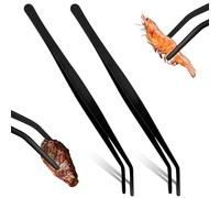 2 PCS Pinces de cuisson inox longues，Pince Cuisine Inox Professionnel，Pince de Chef, pince à barbecue，pour Cuisiner Griller et Cuire，les familles, la cuisine，ustensile de cuisine，Pince de Cuisine