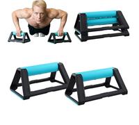 2 Pcs Planche a Pompe avec Poignée en Silicone Base Antidérapante, Portable Empilable, Capacité Charge 110kg, Poids Poignet Pompe Musculation, Push Up Barres Parallettes pour Calisthenics, 19x11x7cm