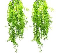 2 Pcs Plantes Suspendues Artificielles, Plastique Faux Lierre, Plantes Traînantes Artificielles avec des Feuilles De Saule pour Jardin, Balcon, Mariage, Décoration Murale Intérieure Extérieure