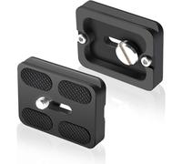 2 Pcs Plaque Attache Rapide PU-50 en Alliage d'Aluminium 50mm Adaptateur Plateau Rapide de Vis 1/4 Universel Compatible pour Plateau Arca Swiss Benro Trépied Rotule Caméra Appareil Photo¿
