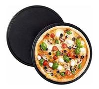 2 PCS Plaque Pizza, Revêtement Anti-adhérent, Plaque à Pizza Ronde,Pizza antiadhésifs en Acier au Carbone Plateau Four à la Cuisin