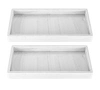 2 Pcs Plateau Salle de Bain, Plateau à Bijoux, Plaque de Marbre Structure, Plateau Décoratif, Plateau de Service Silicone, Plateau de Rangement pour Coiffeuse Vanité Cosmétique Bougies, 20x10cm