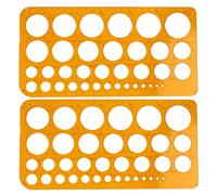 2 PCS Pochoirs,pochoirs géométriques en Forme de Cercle,Pochoir circulaire modèleCircular Stencil Circle Template Plastic Drawing Stencil with 36 Circles Ruler, Règle De Dessin Technique