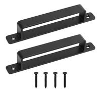 2 Pcs Poignet de Porte Poignee de Porte Interieur Exterieur Noir, 216 mm Poignée de Porte Coulissante, Poignée Porte Coulissante, Poignée Porte de Garage Armoire Meubles Cuisine, Poignées de Porte