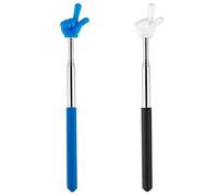 2 Pcs Pointeur télescopique pour Enseignants, Pointeur Extensible pour la Salle de Classe, Pointeur Rétractable pour la Main,pour école Primaire et Maternelle (Noir & Bleu)