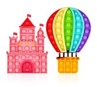 2 PCS Pop It, Pop It Fidget Toys, Push Bubbles Jouet, Push and Po-P Bubble Sensory Fidget Toy, Convient Aux Enfants Et Aux Adultes pour Soulager L'anxiété Et Convient Aux Personnes Autistes/A