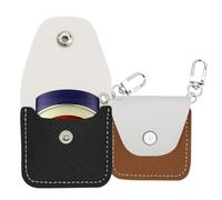 2 Pcs Porte-clés Baume à Lèvres en Cuir, Mini Étui Compatible for Vaseline Lip Therapy 0.25 Oz, EDC Lotion Crème Solaire for Voyage Gym Bijoux Pochette de Rangement