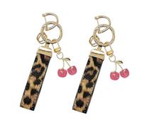 2 PCS Porte-clés Voiture Moto Porte Clef pour Maserati Quattroporte V 2003-2012, Pendentif Cerise Mignon Simili Cuir Llavero Premium Luxe Auto Accessoires