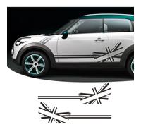 2 Pcs Porte De Voiture Bandes Latérales Jupe Autocollant Union Jack Drapeau Graphiques Corps Vinyle Autocollant, pour M = INI C = ooper Countryman R60 Accessoires