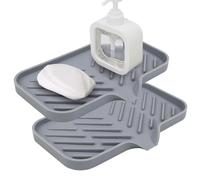 2 Pcs Porte-savons en Silicone, Porte Savon Salle de Bain, Porte-Savons avec Évacuation,Support Savon,Organiseur d'Évier en Silicone,Tapis d'Égouttage pour Rangement Éponges,Porte Eponge Evier Cuisine