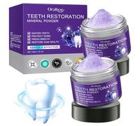 2 pcs Poudre Minérale pour Dents, Poudre De Blanchiment Des Dents, Efficace pour renforcer les dents et les gencives, Teeth Whitening Powder, Rafraîchir L'haleine, protège les(100g)