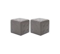 2 pcs Poufs Gris 30 x 30 x 30 cm Similicuir