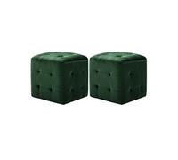 2 pcs Poufs Vert 30 x 30 x 30 cm Tissu velours