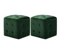 2 pcs Poufs Vert 30 x 30 x 30 cm Tissu velours Vert G