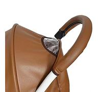 2 PCS Poussette Protecteur de Poignée de Poussette, Pochette de Poussette Cuir, House de Protection contre l'Accoudoir PU AVEC Conception à glissière, Accessoires de Poussette (Braun)