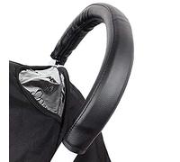 2 PCS Poussette Protecteur de Poignée de Poussette, Pochette de Poussette Cuir, House de Protection contre l'Accoudoir PU AVEC Conception à glissière, Accessoires de Poussette (Schwarz)