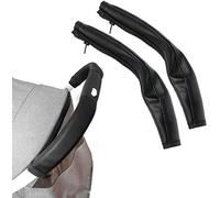 2 Pcs Protection Guidon Poussette, Couverture Protection pour Poussette/Landau, Poussette Accoudoir Poignée Amovible Zipper en Simili Cuir