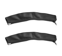 2 Pcs Protection Guidon Poussette Universelle, Housse de Poignée en Cuir PU Imperméable et Antipoussière, Avec Fermeture Éclair, Noir, Convient à La Plupart des Poussettes