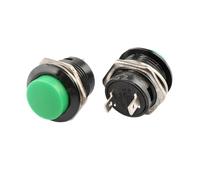 2 pcs R13-507 Momentary SPST NO Red Round Cap Push Button Switch AC 6A/125V 3A/250V Red Black Blue Red Yellow White NWPNLXEA(Green)