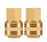 2 Pcs Raccord à Air Comprimé Connecteur Femelle 1/4" Filetage Laiton - Couplage Socket Tuyau Valve 1/4 Pouce