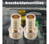 2 Pcs Raccord Cannelé 1/2" BSP Mâle Fil Raccord Laiton 14mm Connecteur Tuyau
