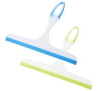 2 Pcs Raclette de Douche en Silicone Raclette,pour Fenêtre Miroir Sol Salle de Bains Verre Voitures Solide et Incassable Résistant à la Corrosion et à l'usure 24 * 21cm (Vert + Bleu)