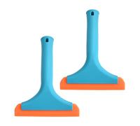2 Pcs Raclette de Douche Silicone, Raclette Polyvalente, Raclette Silicone pour Vitre, Raclette Vitre Voiture, pour Miroir, Salle de Bains, Fenêtre,Sol, Bleue, 19 X15 X 3 cm