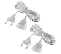 2 Pcs Rallonge Electrique 5m, Fil Électrique Transparent, Câble Électrique Plat avec Prise Euro, pour Lanternes LED et Utilisation Extérieure, Haute Résistance et Sécurité