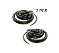 2 PCS Realistic Fake Rubber Toy Snake Black Fake Snakes Long April Fool's Day