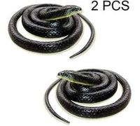 2 PCS Realistic Fake Rubber Toy Snake Black Fake Snakes Long April Fool's Day