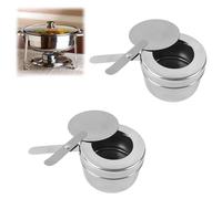 2 PCS Récipients à Pâte Combustible Brûleur d'alcool pour Fondue avec Couvercle Supports de Carburant en Acier Inoxydable Détachable Brûleur À Fondue à Alcool pour Barbecue Fête Buffet Camping Café